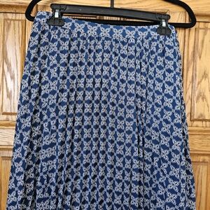 J. Crew Blue and White Patterned Midi Skirt